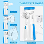 Portable Nebulizer, Medical-Grade for All Ages | Silent & Rechargeable | Asthma, Cough Relief | جهاز بخار طبي لجميع الأعمار